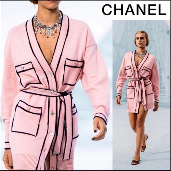 CHANEL | Sweaters | Chanel Cambon Ss2 Defile Pink Cardigan | Poshmark